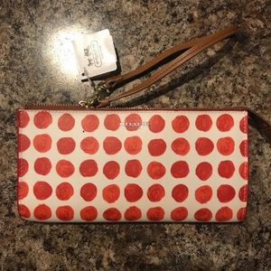 Coach Universal Case Polka Dot Wristlet/ Wallet